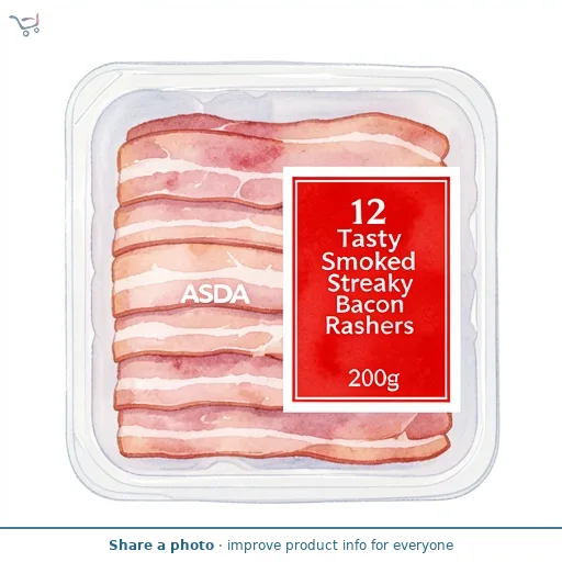ASDA 12 Tasty Smoked Streaky Bacon Rashers 200g