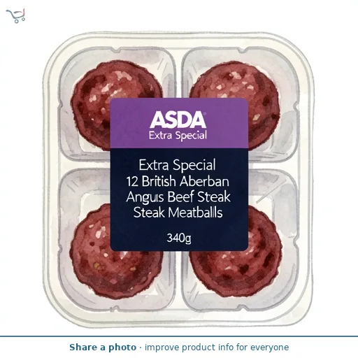 ASDA Extra Special Extra Special 12 British Aberdeen Angus Beef Steak Meatballs 340g