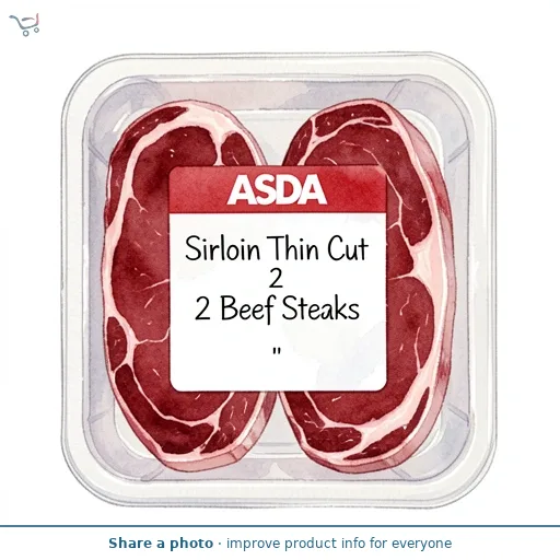 ASDA Sirloin Thin Cut 2 Beef Steaks