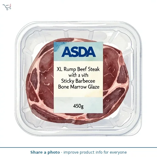 ASDA XL Rump Beef Steak with a Sticky Barbecue Bone Marrow Glaze 450g