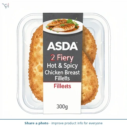 ASDA ASDA 2 Fiery Hot & Spicy Chicken Breast Fillets 300g