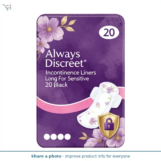 Always Discreet Incontinence Liners Long For Sensitive Bladder 20 pack