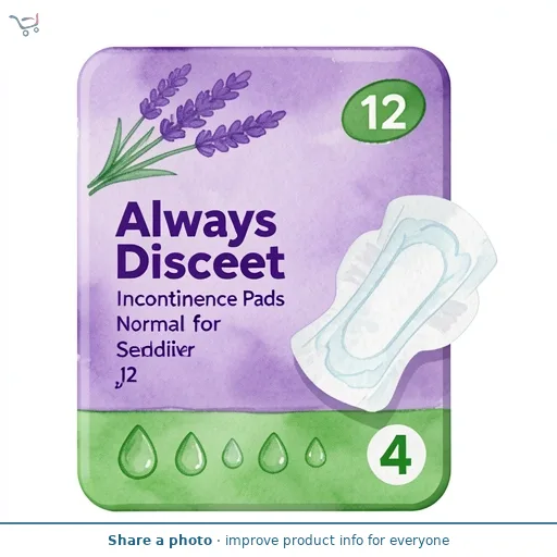 Always Discreet Incontinence Pads Normal for Sensitive Bladder 12 pack