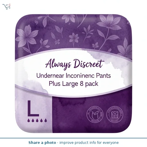 Always Discreet Underwear Incontinence Pants Plus Large x8