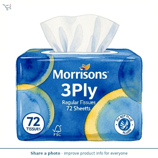 Morrisons 3Ply   Regular Facial Tissues 72 Sheets 