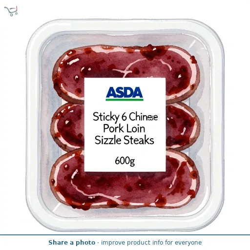 ASDA Sticky 6 Chinese Style Pork Loin Sizzle Steaks 600g