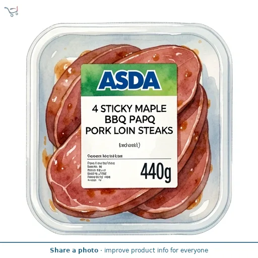 ASDA 4 Sticky Maple BBQ Pork Loin Steaks 440g