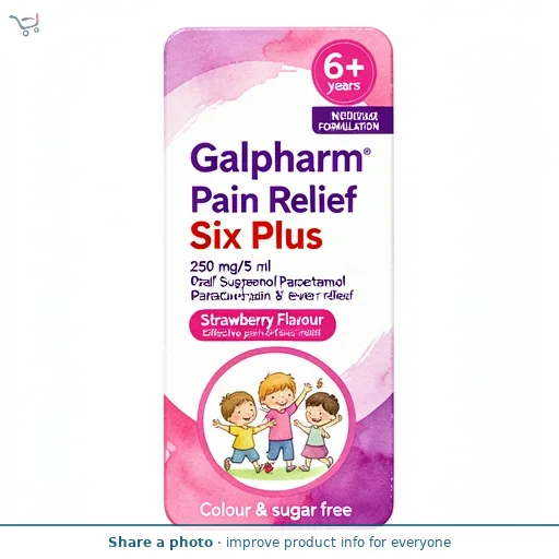 Galpharm Six Plus Pain Relief Paracetamol Suspension Age 6+