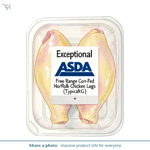 Exceptional by ASDA Free Range Corn-Fed Norfolk Chicken Legs (Typically 0.55KG)