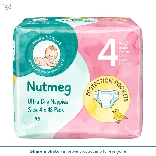 Nutmeg Ultra Dry Nappies Size 4 x 48 Pack