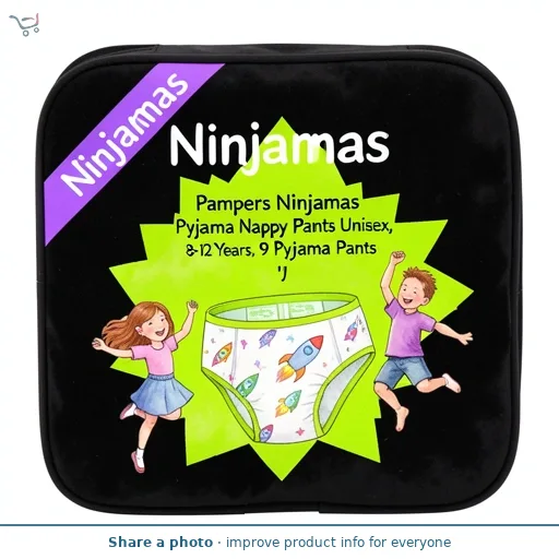 Pampers Ninjamas Pyjama Nappy Pants Unisex, 8-12 Years, 9 Pyjama Pants