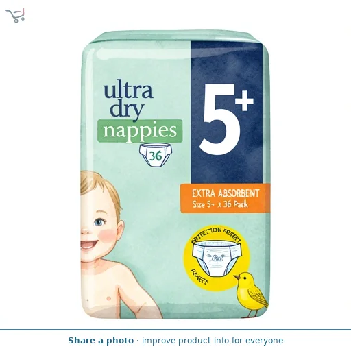 Nutmeg Ultra Dry Nappies Size 5+ x 36 Pack