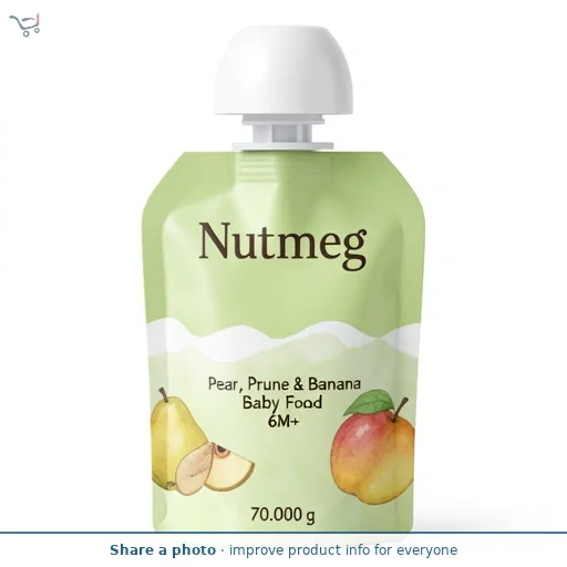 Nutmeg Pear, Prune & Banana Baby Food 6M+ 