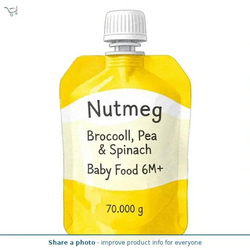 Nutmeg Broccoli, Pea & Spinach Baby Food 6M+ 