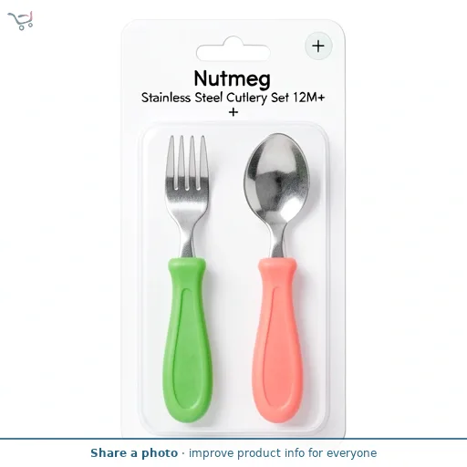 Nutmeg Stainless Steel Cutlery Set 12M+