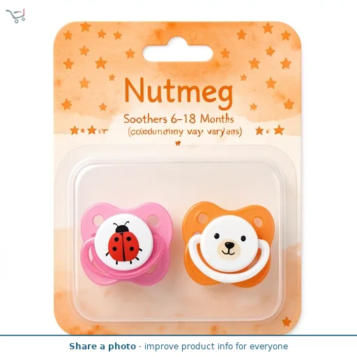 Nutmeg Soothers  6-18 Months (colours may vary)