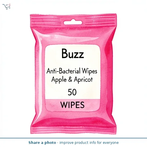 Buzz Anti-Bacterial Wipes Rhubarb