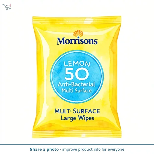 Morrisons 50 Lemon Anti-Bacterial Multi Surface Large Wipes