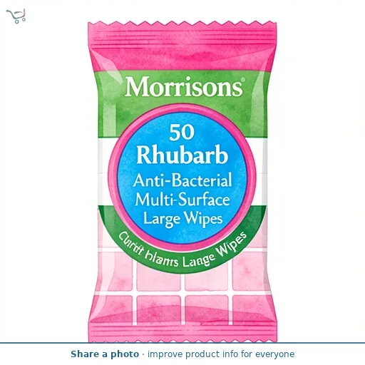 Morrisons 50 Rhubarb Anti-Bacterial Multi Surface Large Wipes