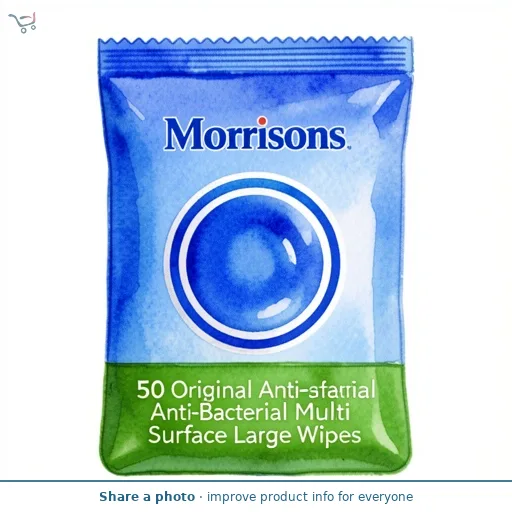 Morrisons 50 Original Anti-Bacterial Multi Surface Large Wipes