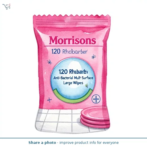 Morrisons 120 Rhubarb Anti-Bacterial Multi Surface Large Wipes