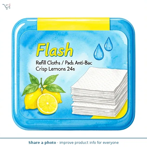 Flash Refill Cloths / Pads Anti-Bac Crisp Lemons 24s