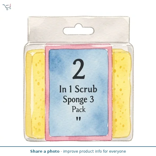 2 In 1 Scrub Sponge 3 Pack