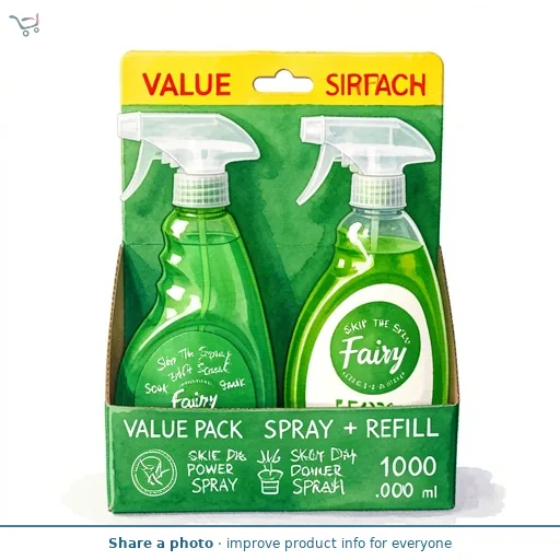 Fairy Skip the Soak Dish Power Spray Fresh 2x500ml