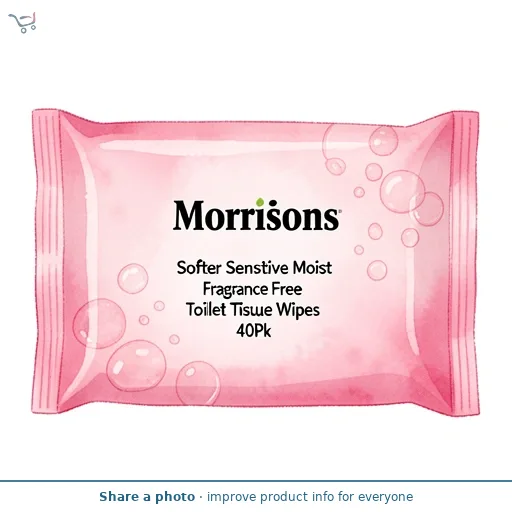 Morrisons Softer Sensitive Moist Fragrance Free Toilet Tissue Wipes 40Pk