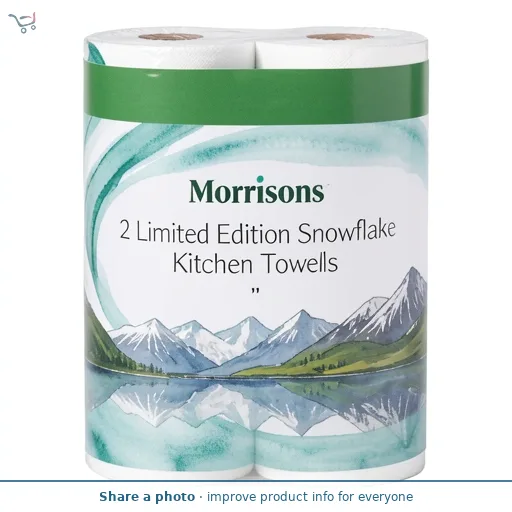 Morrisons 2 Limited Edition Snowflake Kitchen Towels