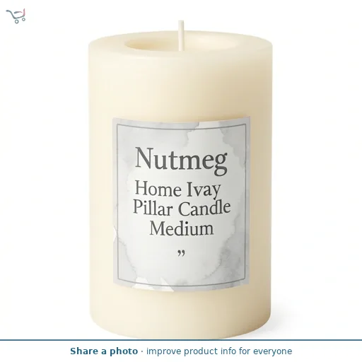 Nutmeg Home Ivory Pillar Candle Medium