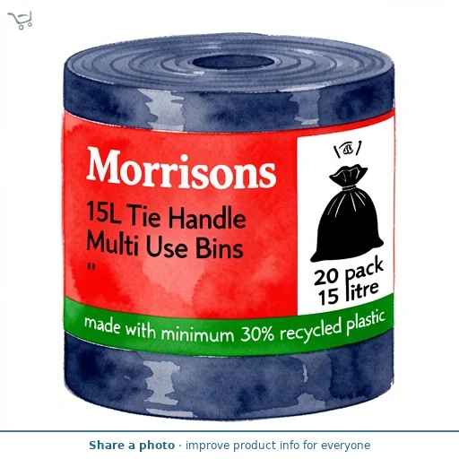 Morrisons 15L Tie Handle  Multi Use Bin Bags