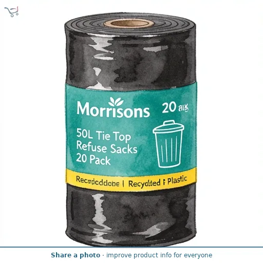 Morrisons 50L Tie Top Refuse Sacks 20 Pack