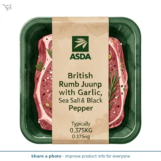 Exceptional by ASDA British Lamb Rump Joint with Garlic, Sea Salt & Black Pepper (Typically 0.375KG)
