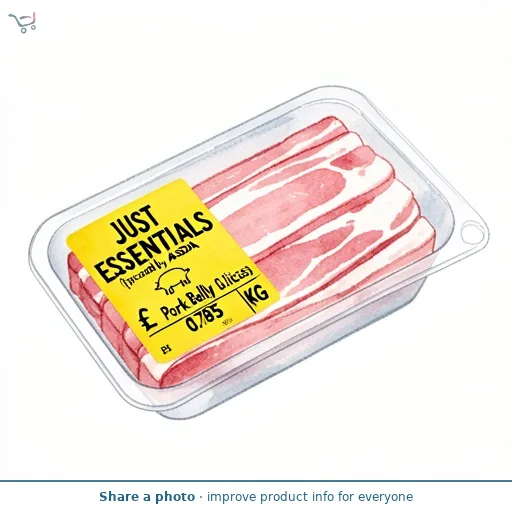 JUST ESSENTIALS by ASDA Pork Belly Slices (Typically 0.785KG)