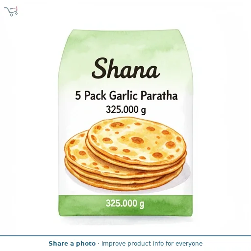Shana 5 Pack Garlic Paratha 325g