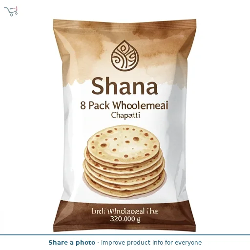 Shana 8 Pack Wholemeal Chapatti 320g
