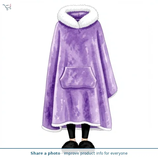 Ony Furlined Hoodie Blanket Purple/White Large