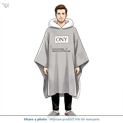 Ony Furlined Hoodie Blanket Grey/White Large