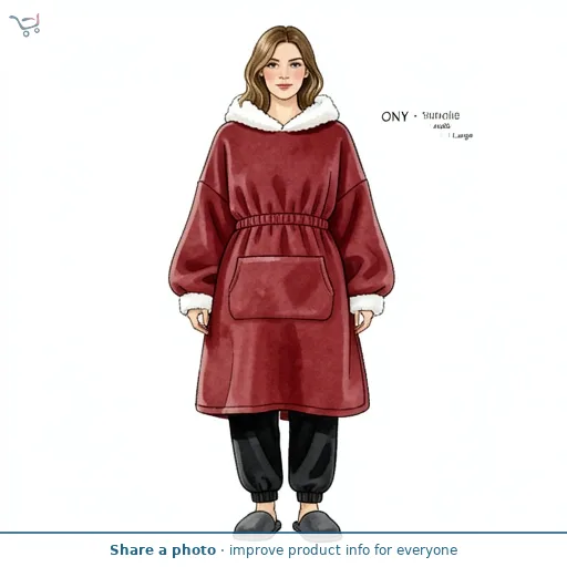 Ony Furlined Hoodie Blanket Red/White Large