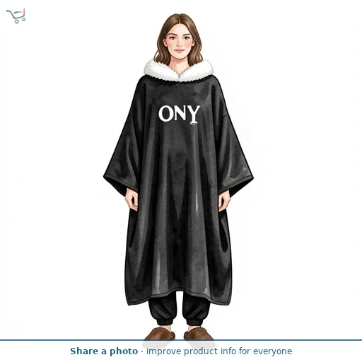 Ony Furlined Hoodie Blanket Black/White Large