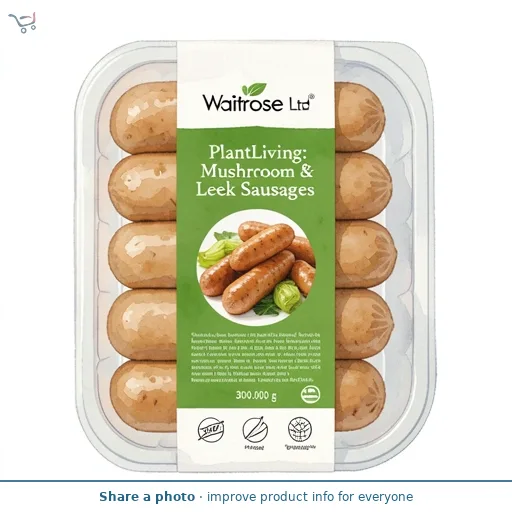Waitrose PlantLiving: Mushroom & Leek Sausages