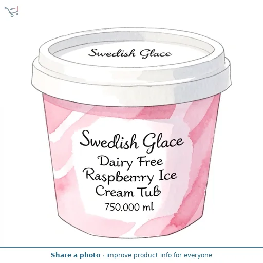 Swedish Glace Dairy Free Vegan Raspberry Ice Cream Tub
