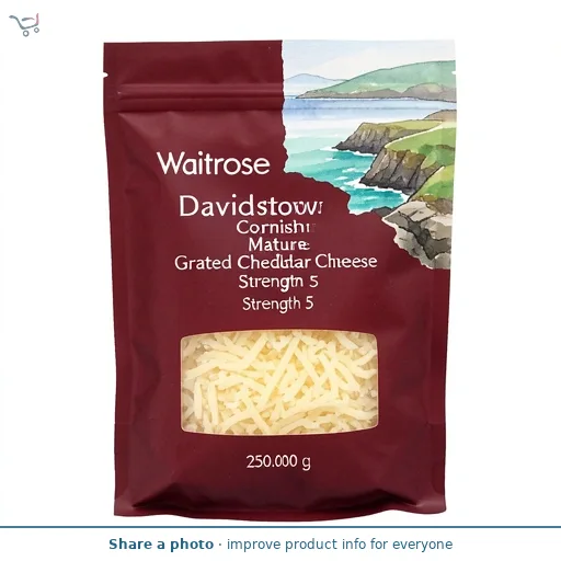 Waitrose Davidstow Cornish Mature Grated Cheddar Cheese Strength 5