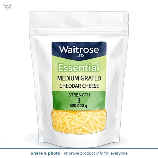 Essential Medium Grated Cheddar Cheese Strength 3 Large