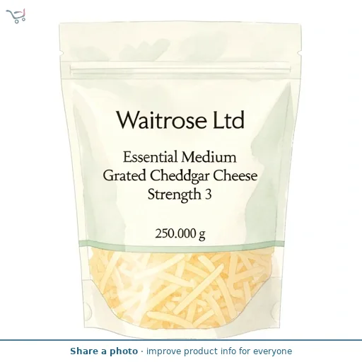 Essential Medium Grated Cheddar Cheese Strength 3