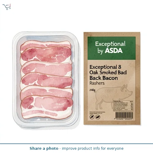 Exceptional by ASDA Exceptional 8 Oak Smoked Back Bacon Rashers 240g