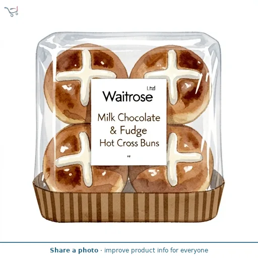 Waitrose Milk Chocolate & Fudge Hot Cross Buns