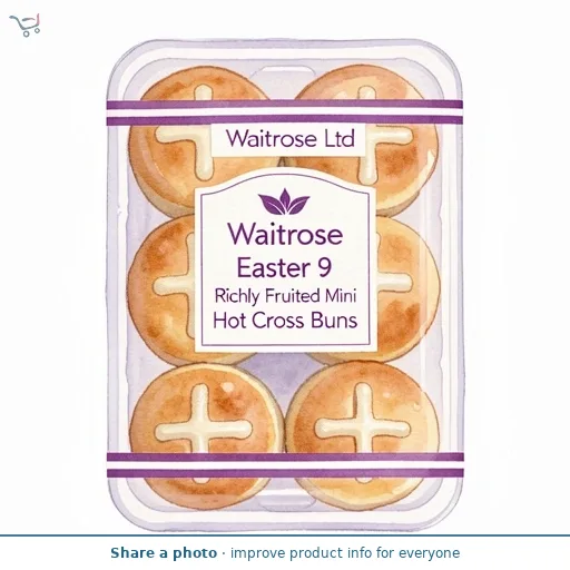 Waitrose Easter 9 Richly Fruited Mini Hot Cross Buns