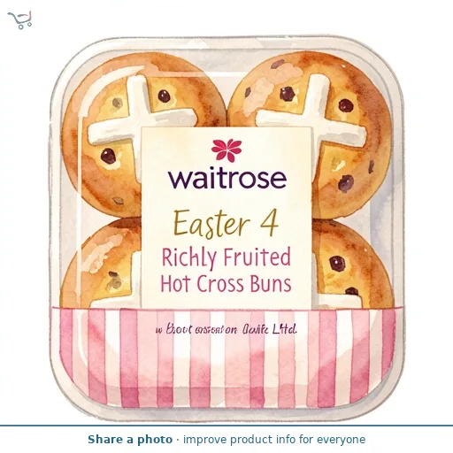 Waitrose Easter 4 Richly Fruited Hot Cross Buns